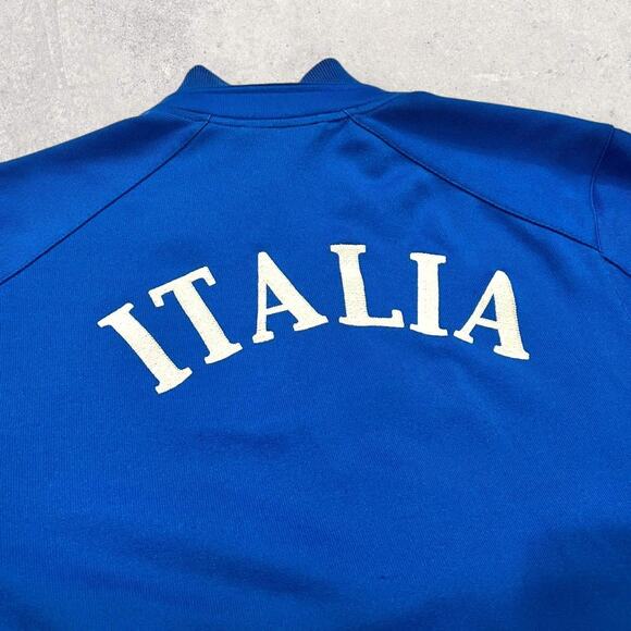 ★ Puma x Italy Flag (2004-2006) Blue 1/4 Zip Soccer Training Jacket ★ - Picture 2 of 8